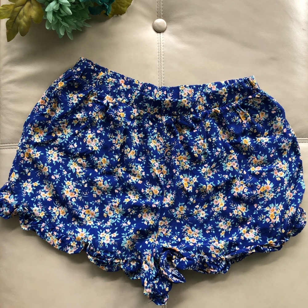 [American Eagle] Blue floral flowy shorts
